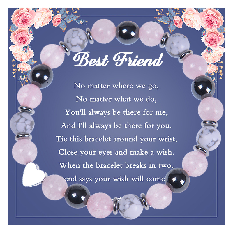 Retro Heart Shape natural stone Agate Beaded Bracelets 1 Piece