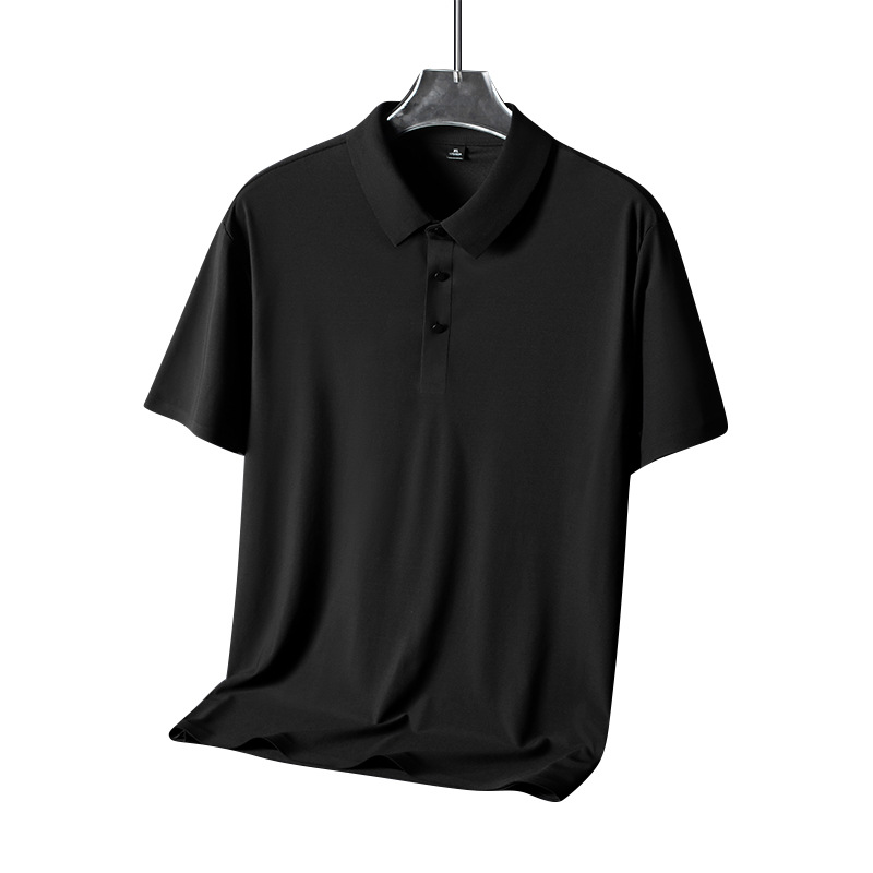 Polo de verano para hombres, nailon de seda de hielo, hombres y mujeres sin costuras, camiseta de manga corta casual de negocios, grupo de camisetas de hombres de alta elasticidad