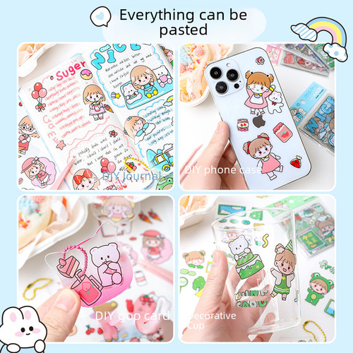 Cartoon diary gogo sticker insulated cup pet decoration sticker for children and students water cup planner sticker wholesale