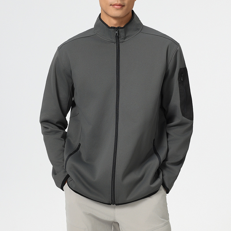 Niaojia's Same Style Outdoor Windproof Sports Jacket Men's Stand-Up Collar Casual Work Clothing Stretch Jacket Warm and Slim Style