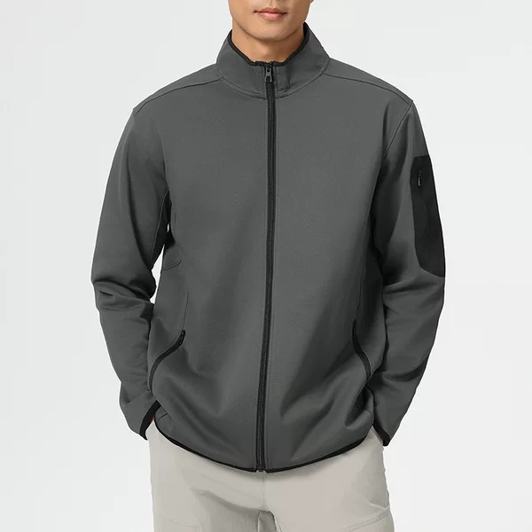 Niaojia's Same Style Outdoor Windproof Sports Jacket Men's Stand-Up Collar Casual Work Clothing Stretch Jacket Warm and Slim Style