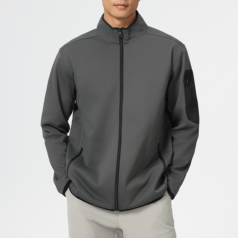 Niaojia's Same Style Outdoor Windproof Sports Jacket Men's Stand-Up Collar Casual Work Clothing Stretch Jacket Warm and Slim Style