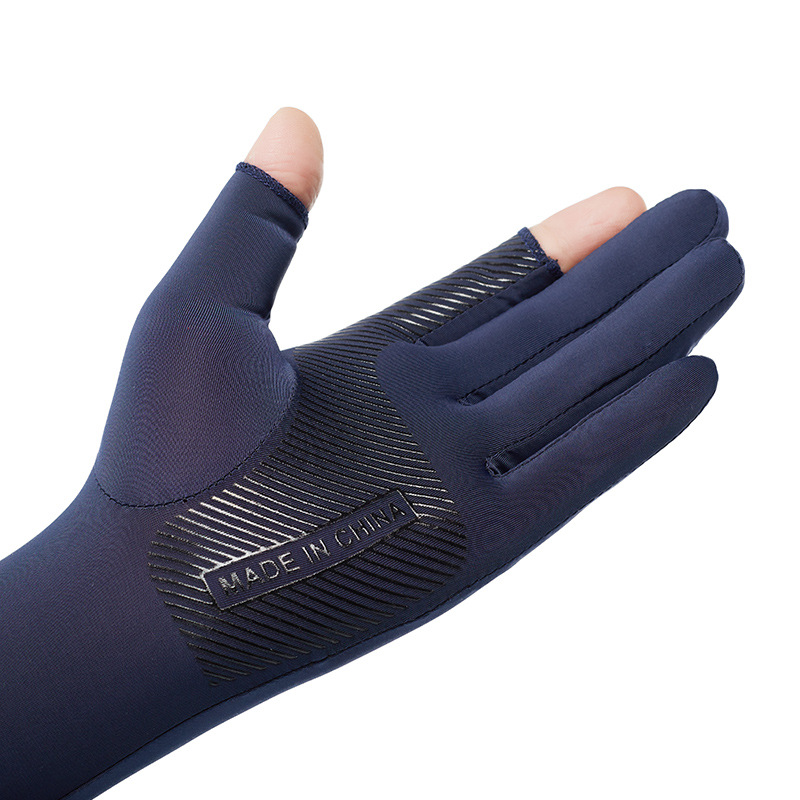 Protección solar manga de hielo verano fresco medio dedo guantes hombres y mujeres manga de protección del brazo alargado conducción al aire libre ovisleeve