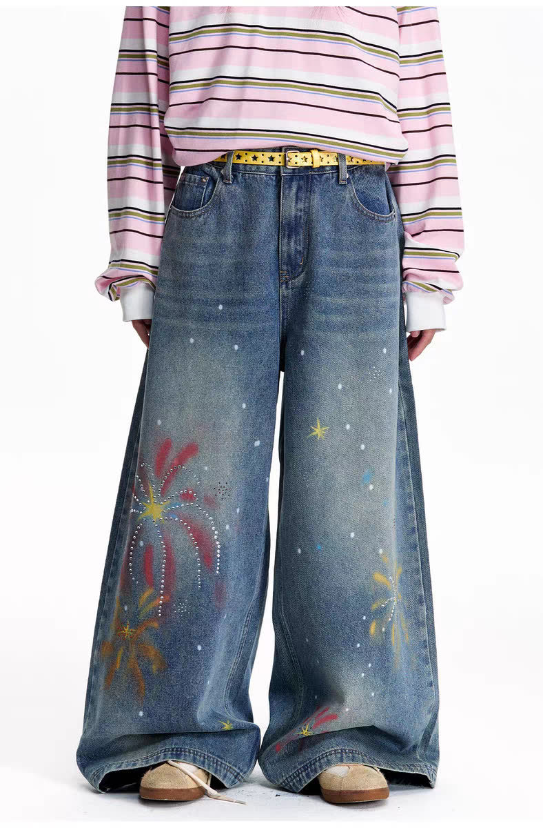 Men's Stylish Simple Harajuku Style Trendy Fashionable Versatile Jeans Denim Clothing_viptrois.com