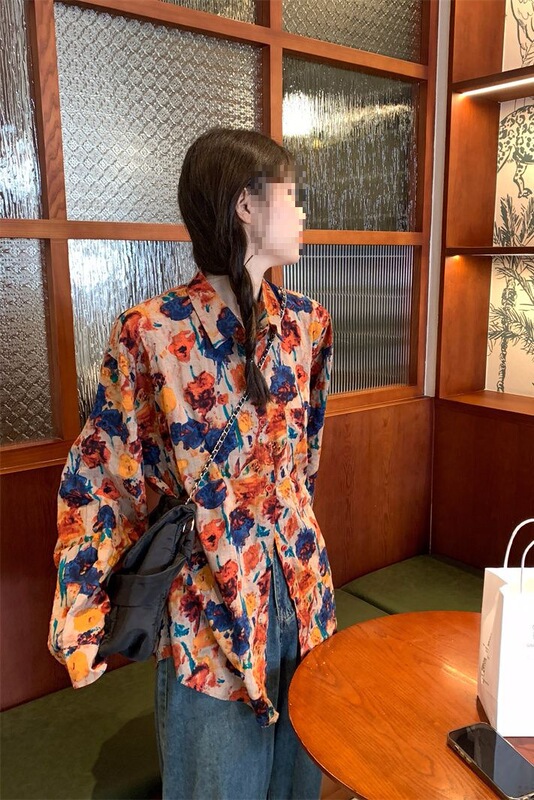 New Hong Kong Style Retro Floral Shirt Jacket for Women Spring and Summer Beach Vacation Lazy Style Casual Loose Sun Protection Top