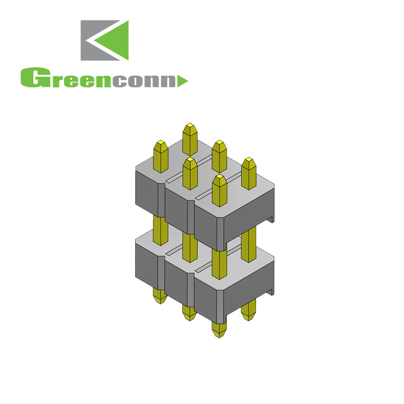 greenconn排针Pin距2.54mm双排双塑2-40Pin塑高2.54mm排针连接器