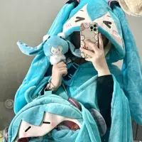 Хацунэ периметр с капюшоном одеяло для кондиционирования miku плюшевый плащ жареная курица большая шапка