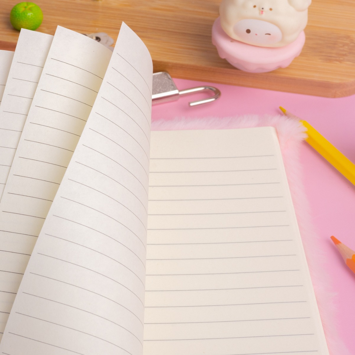 Polvo puro unicornio cuaderno de peluche estudiantes de primaria con bloqueo cuaderno de escritura adorable regalo para niños