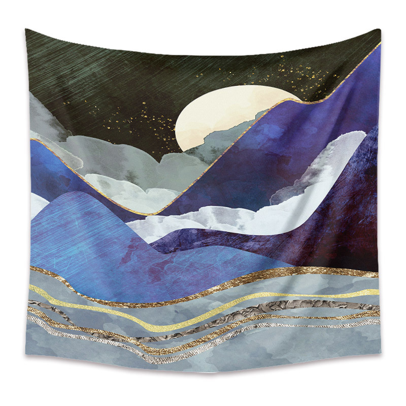 Bohemian Moon Mountain Painting Wall Cloth Decoration Tapestry Wholesale Nihaojewelry display picture 212