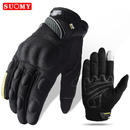 SUOMY Motorcycle Ventilation Riding Gloves Summer Men and Women's Motorcycle Racing Rider Protective Gloves Black Cross-border 