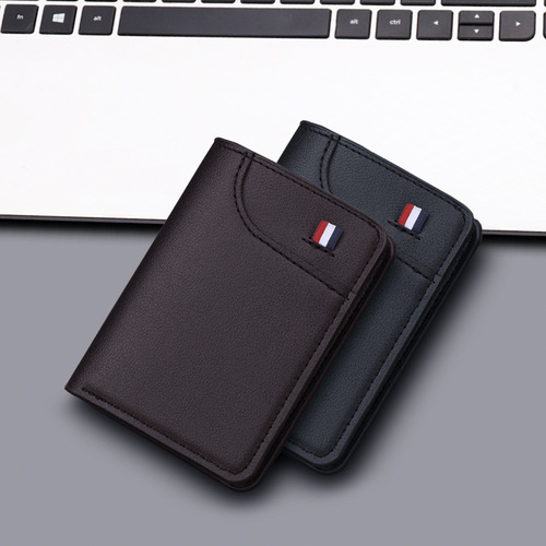 Vertical men's wallet cross-border card holder wholesale ultra-thin men's wallet anti-degaussing simple men's wallet