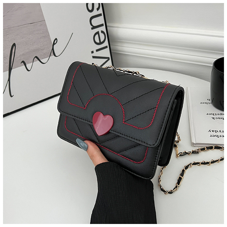Women's Small Pu Leather Color Block Classic Style Magnetic Buckle Square Bag display picture 5