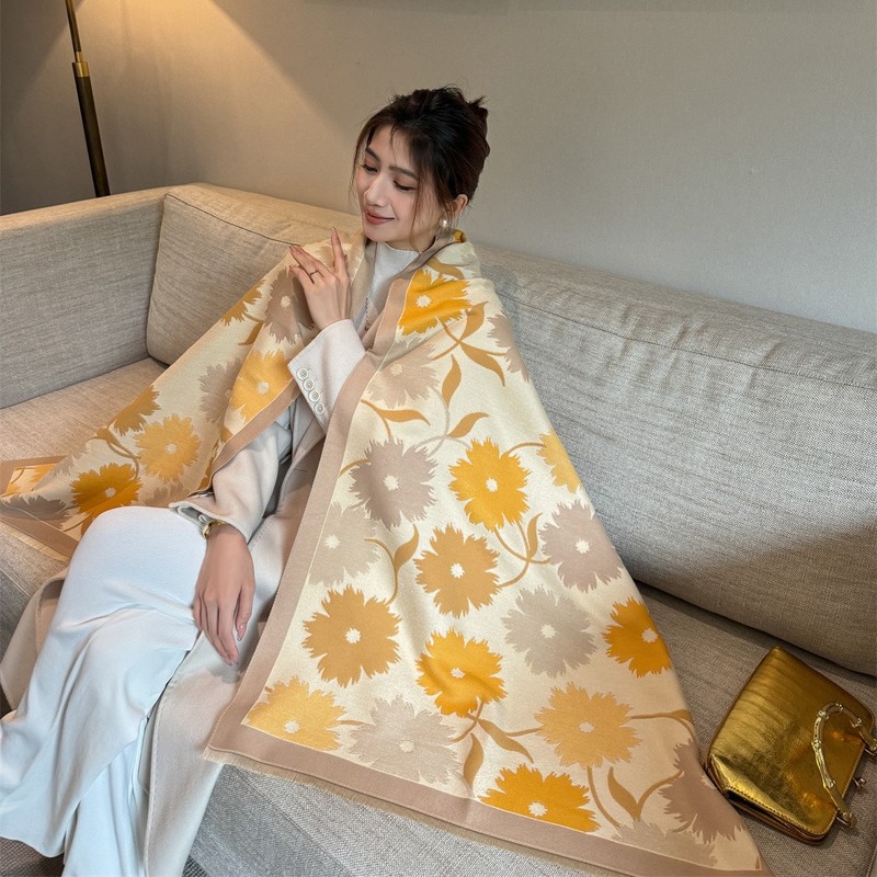 围巾女秋冬中国风百搭加厚仿羊绒空调房披肩护颈围脖外搭保暖两用|undefined