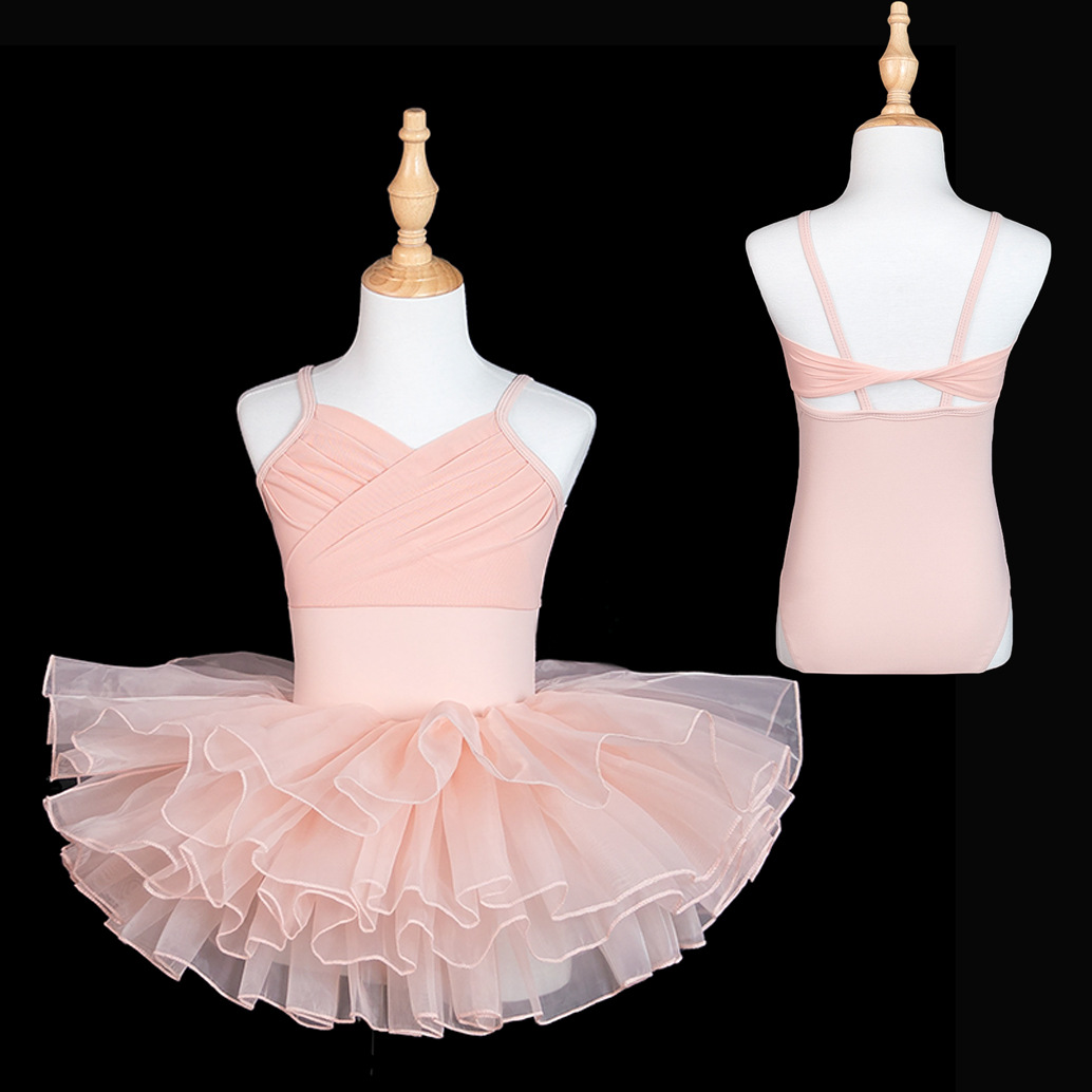 Ropa de baile para niños, ropa de entrenamiento de baile para mujeres, tirantes, falda de manga larga, falda de princesa, ropa de ballet, ropa de gimnasia, verano