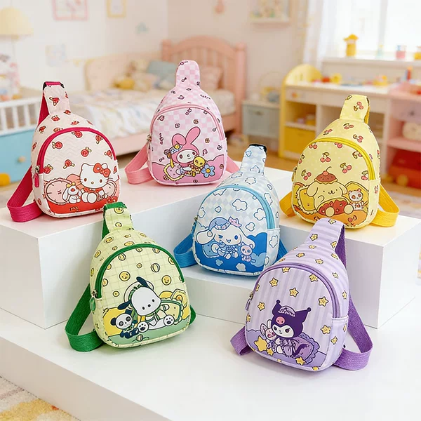 Children's Chest Bag Cartoon Cute Korean Style Cartoon Large Capacity Lightweight Fashionable Shoulder Crossbody Bag Storage Coin Purse