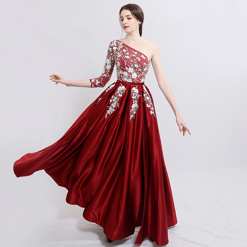 Europa y América Amazon AliExpress deseo vestido de noche de las mujeres vestido de novia elegante simple banquete vestido de noche image 2