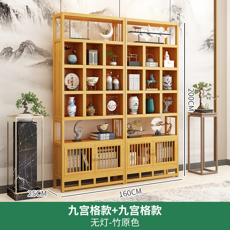 博古架 新中式实木展示架客厅装饰架茶具古董陈列收纳展示置物架|undefined