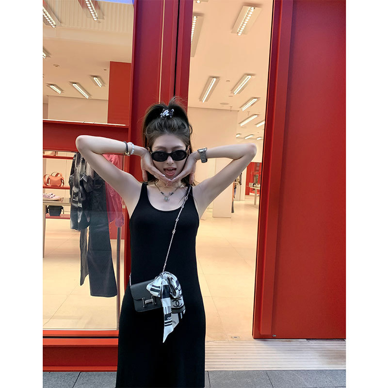 WANANTONG daily practical full marks! Too Comfortable Super High Elastic dress Slim-fit Slim-fit Women's Summer Long Dress