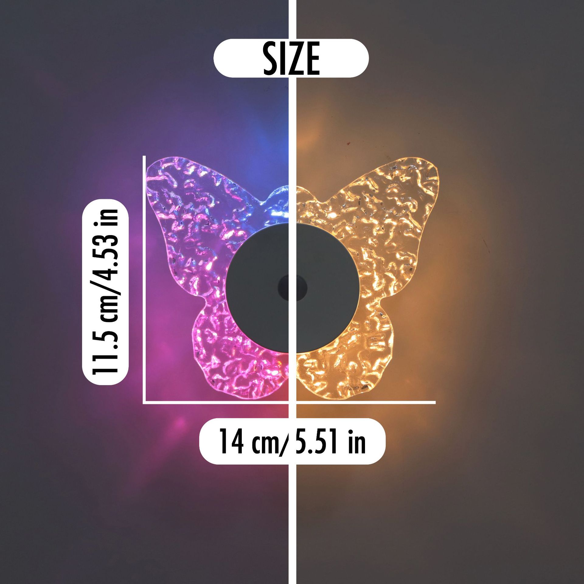 Nuevo transfronterizo mariposa lámpara de pared lámpara de noche inducción humana sin cableado base de absorción de atenuación especial