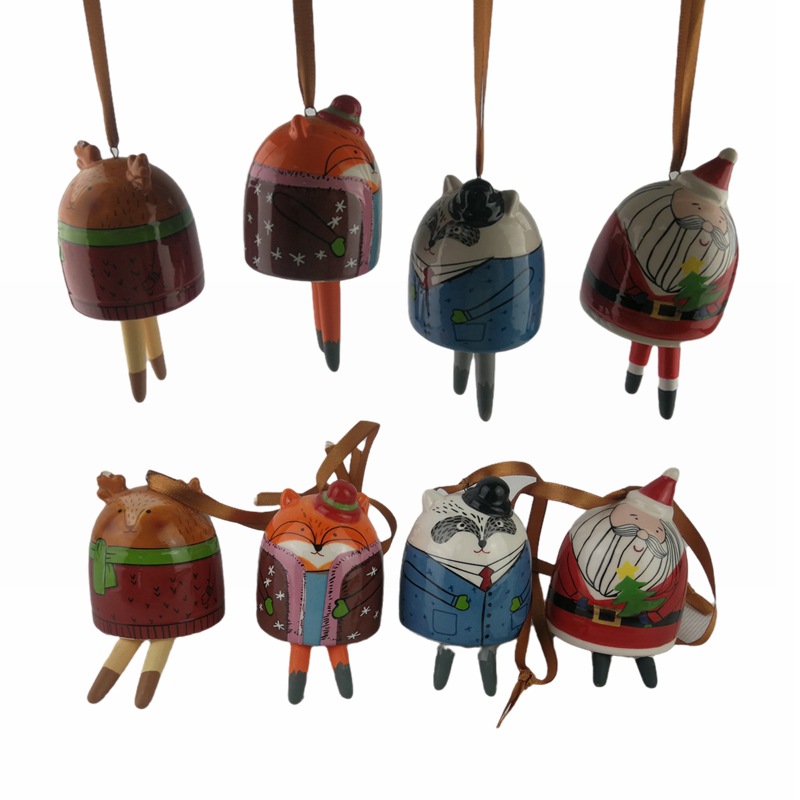 Navidad marido de cerámica campanas de viento de estilo japonés colgante sonajero decoración colgante puerta decoración campana muñeco de nieve comedor campana
