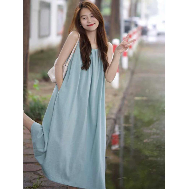 Seaside Vacation прямое платье с открытой спиной женская одежда летняя Юньнань дорожная одежда свободная пляжная длинная юбка на бретелях