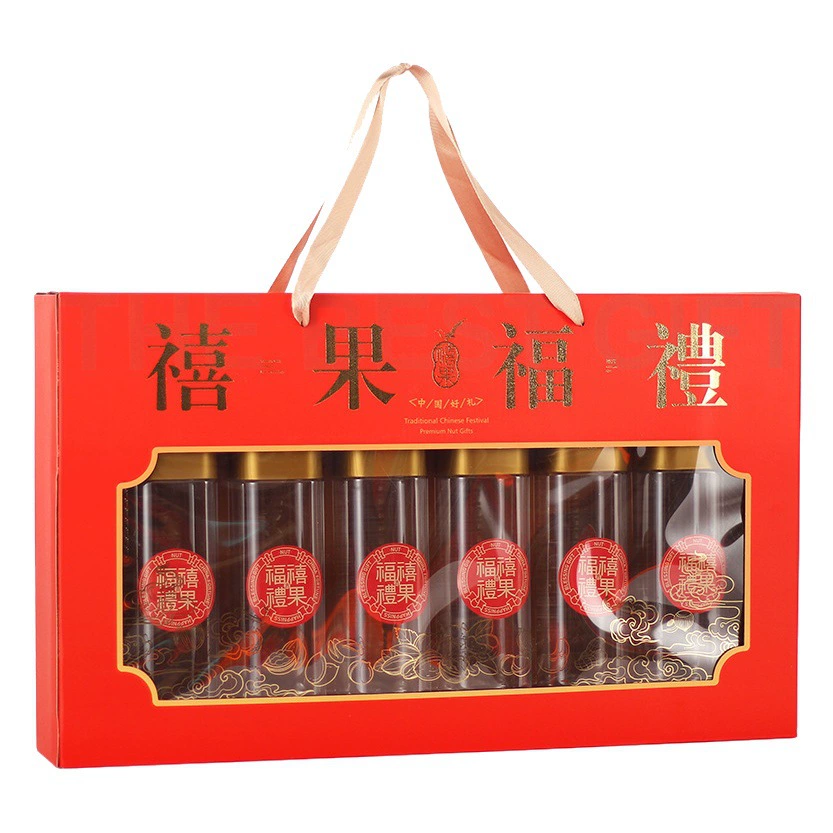 [Счастливое фруктовое благословение 6 банок] коробка для упаковки сухофруктов 6 бутылок консервированных орехов коробка подарочная коробка для грецкого ореха