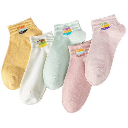 Autumn and summer new socks women's pure color cotton women's boat socks candy-colored short socks Japanese style ins trendy socks drop shipping