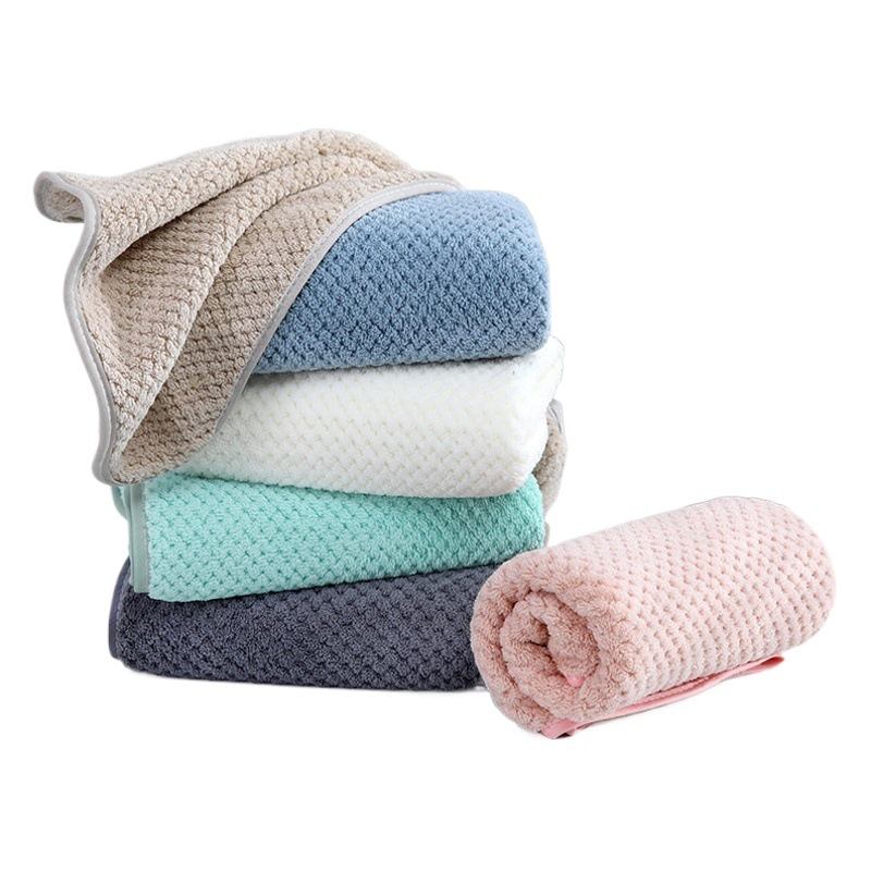 Pineapple towel wholesale factory thickened warp knitting high density coral fleece absorbent soft home lint free gift