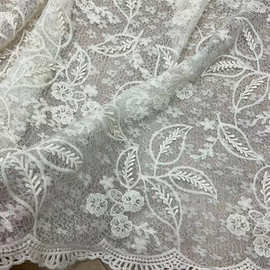 树叶立体绣花面料重工刺绣蕾丝裙子衬衫服装设计上衣布料