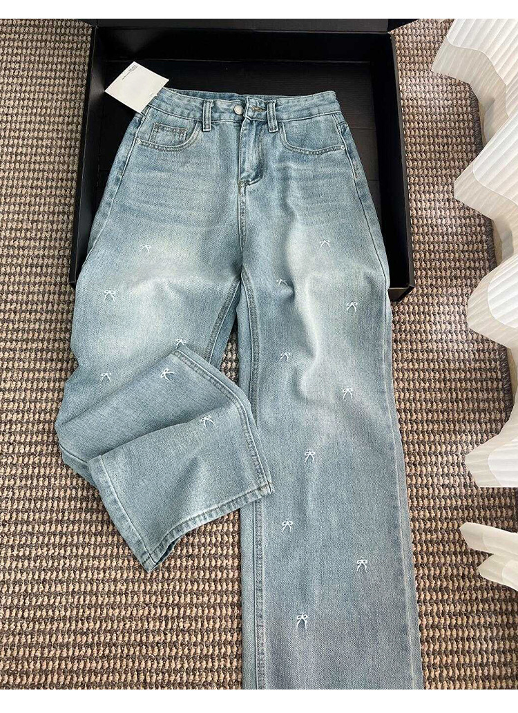 Light Blue Straight Leg Jeans Women's Loose Fit Slimming Wide Leg Trousers Trendy Spring Autumn 2026 Style Pear Shaped Figure_ecoleips.com