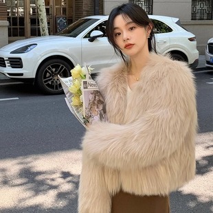 2025 Winter Imported Fur Jacket Women's New Imitation Fox Fur Short Style Fur Jacket Small Fragrance Style Hot Style