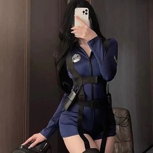 呼叫警官性感情趣内衣COS女警制服御姐诱惑紧身包臀连体衣批发