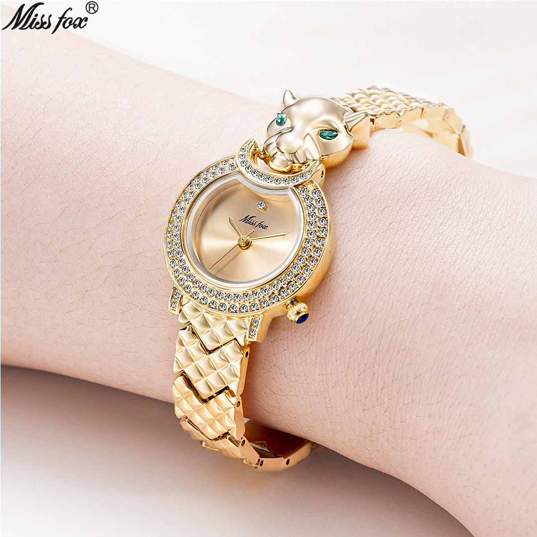 MISS FOX reloj de mujer diseño de productos genuinos leopardo pequeño dial reloj de pulsera reloj de cuarzo de moda de mujer de moda