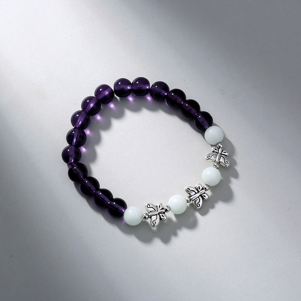 Bracelet de perles lotus phosphorescent brillant dans le noir_voghion.com