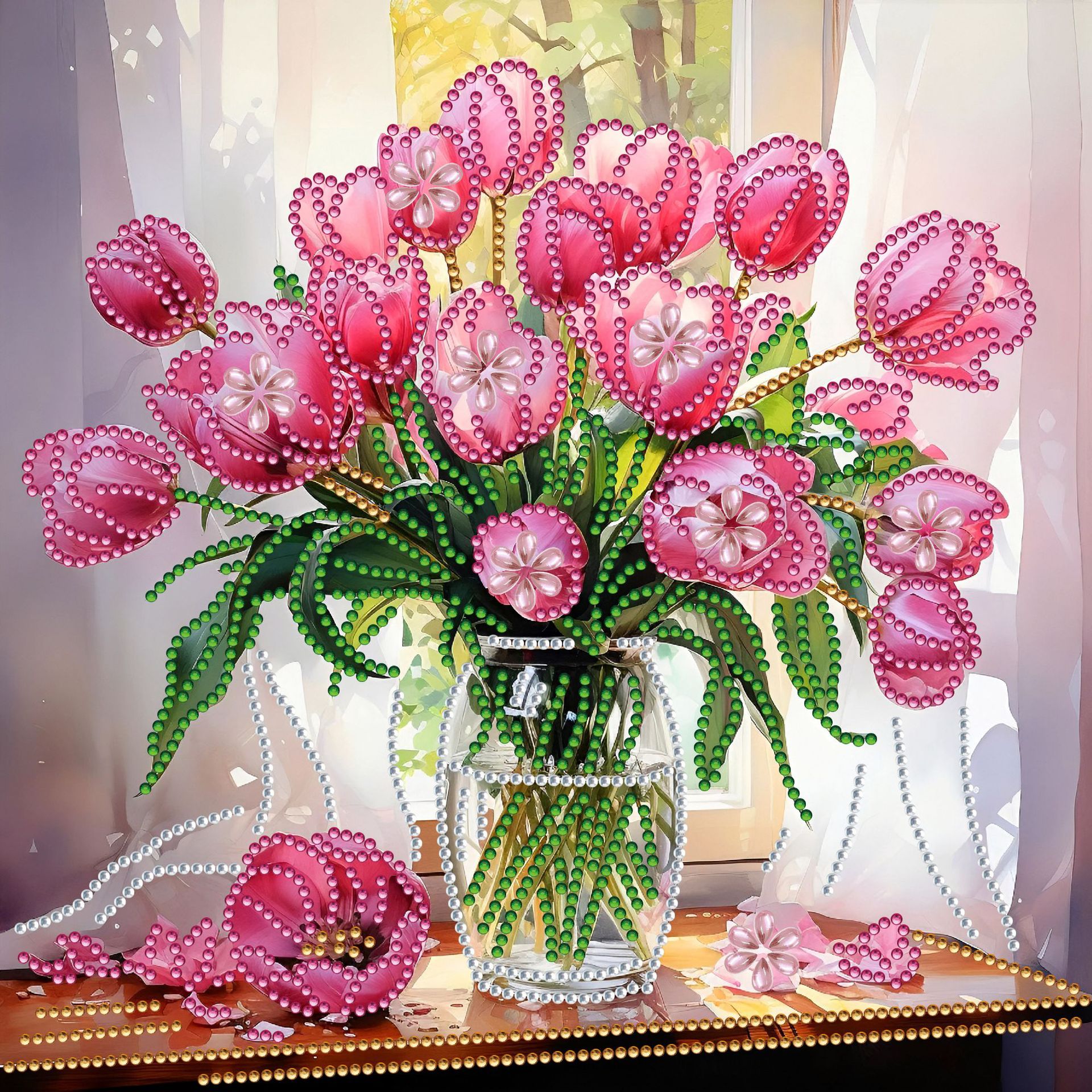 Pintura de Diamantes 5D con Forma Irregular de Princesa de Fantasía, Pintura de Diamantes DIY, Pintura de Diamantes con Puntos de Cristal, 30×30