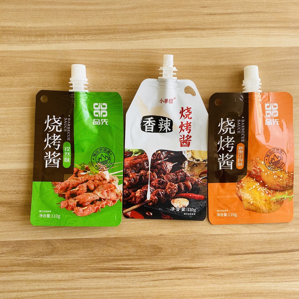 定制调味酱料吸嘴袋 烧烤架镀铝直立袋 番茄沙司甜辣酱异形袋