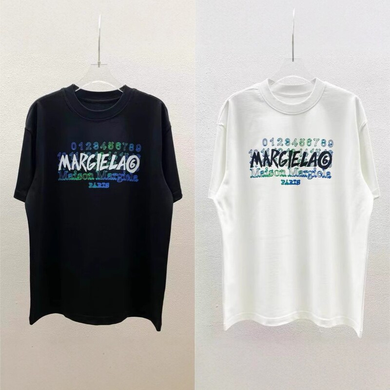 Fashionable Brand Mm6 Maison Margiela Digital Direct Printing 300g Heavy Cotton Short-Sleeved T-Shirt