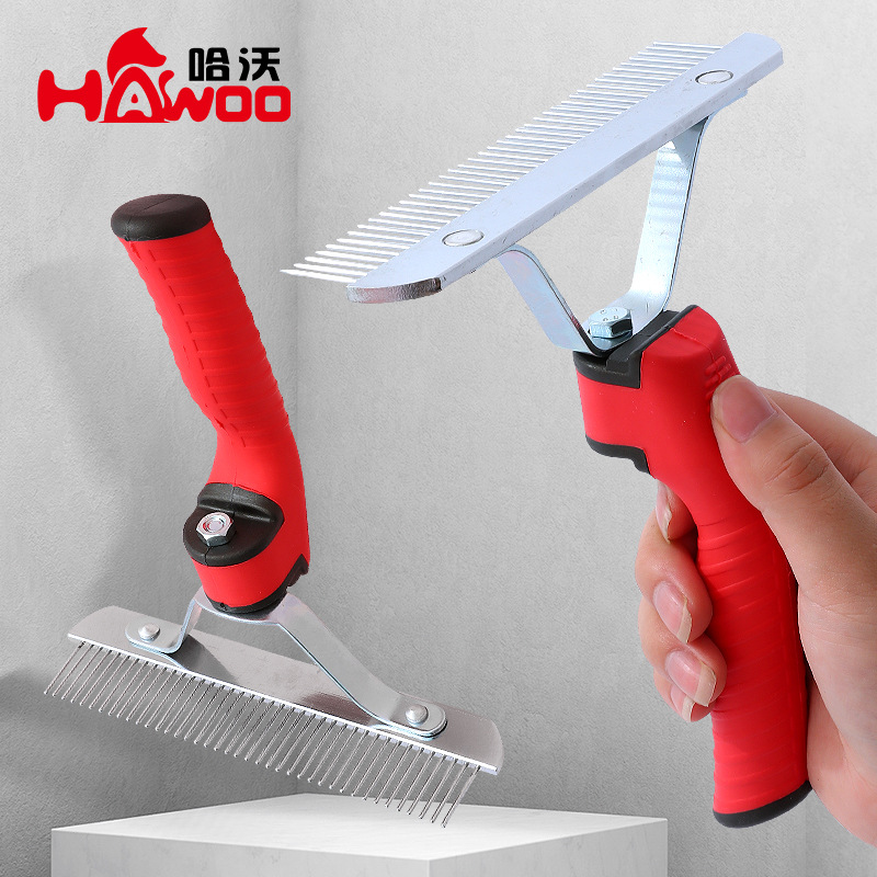 Pet peine del pelo mango de plástico rastrillo peine para mascotas perro mediano y grande grueso belleza peine perro suministros de limpieza