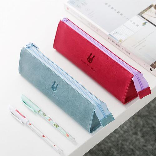 Korean simple large-capacity pencil bag, small and fresh girl's stationery bag ins Japanese pencil case for junior high school students and high school students
