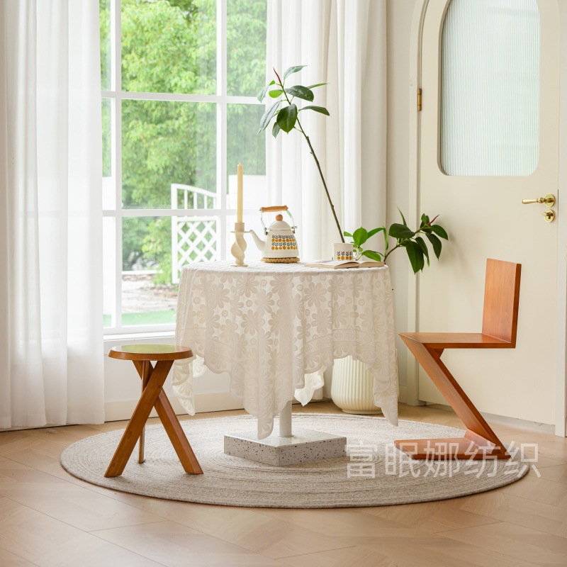 Thickened Lace Tablecloth, Non-Slip Tablecloth, Universal for All Seasons, Knitted Sofa Armrest Cover, Dining Table, Coffee Table, Modern and Simple