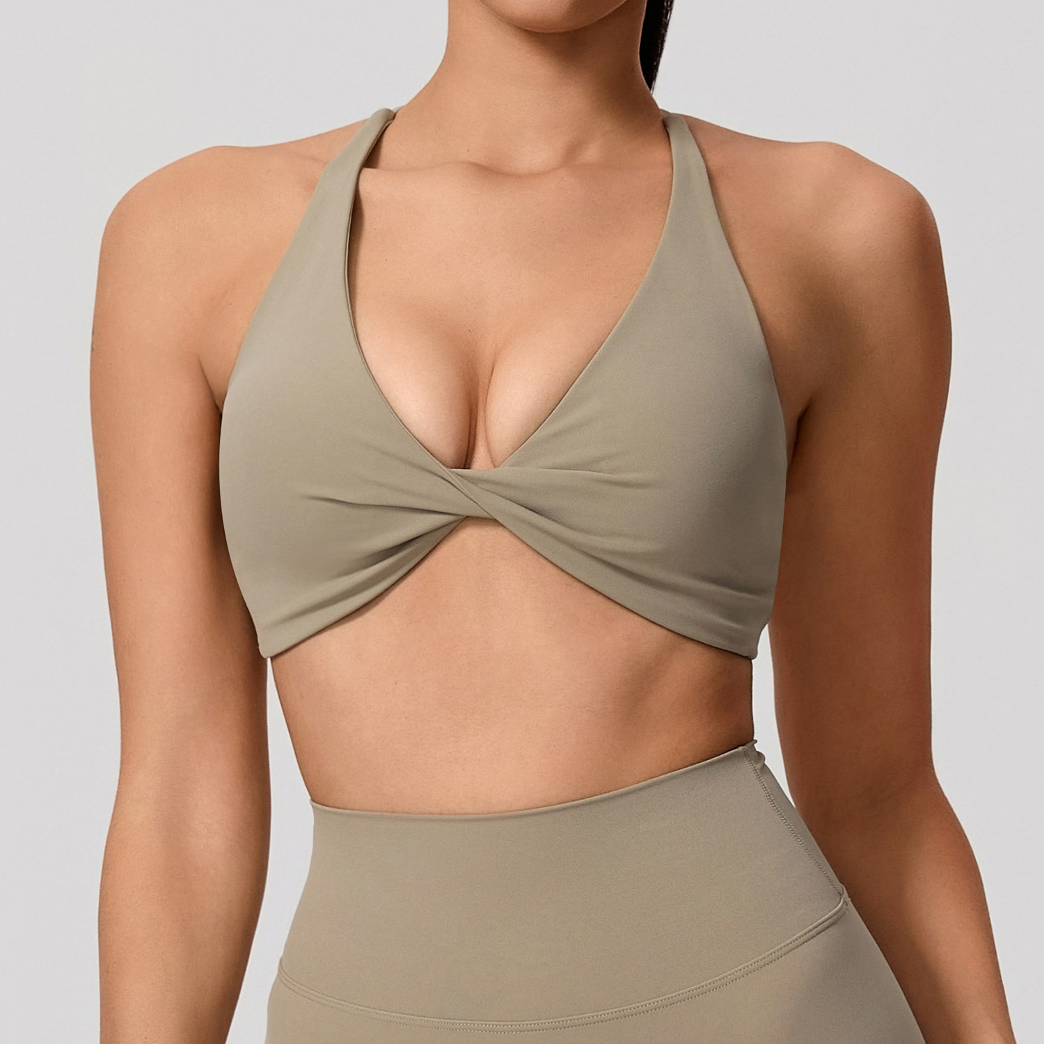 Xijia cruza hombros delgados y revela ropa interior deportiva femenina con sensación de nube, cuello con almohadilla para el pecho, sujetador ajustado de yoga transfronterizo y Fitness image 14