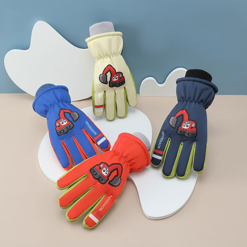 Guantes calientes para niños guantes de esquí de invierno de terciopelo grueso guantes de bicicleta impermeables y fríos guantes para niños y niñas
