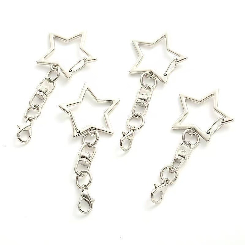 D50 Xiaohongshu Same Style Creative Five-Pointed Star Figure-Eight Lobster Clasp Keychain DIY Doll Pendant Star Metal Clasp D50 Xiaohongshu Same Style Creative Five-Pointed Star Figure-Eight Lobster Clasp Keychain DIY Doll Pendant Star Metal Clasp