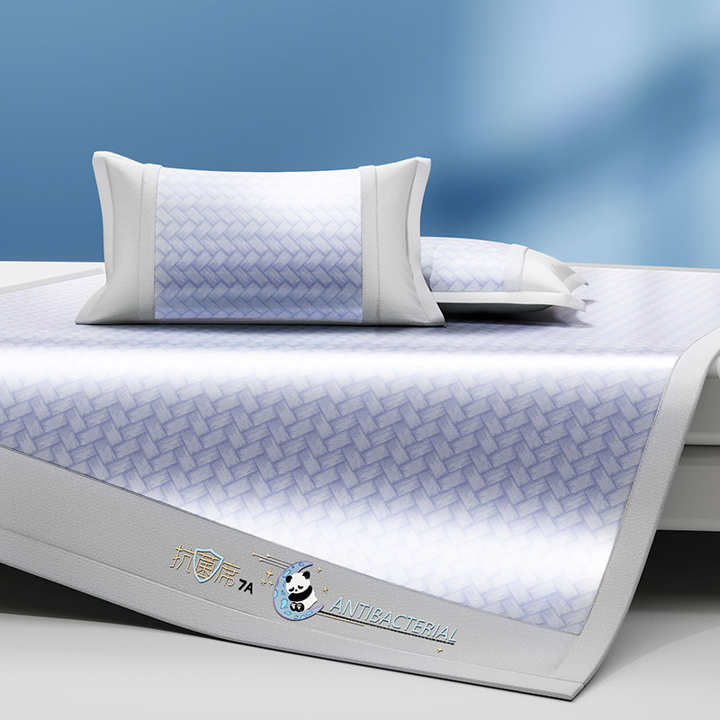 Un juego de sábanas de seda de hielo de clase de tres piezas fresco verano 2025 nueva funda protectora de colchón de verano sábana funda de cama