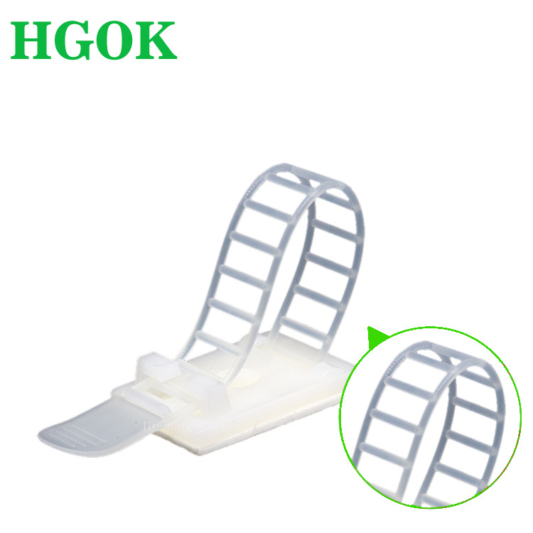 粘式固定座  尼龙白色可调式电线固定座带背胶耐寒AL1-17