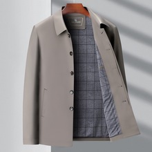 一件代发高端行政中年男风衣外套商务休闲公务员短款夹克大码上衣