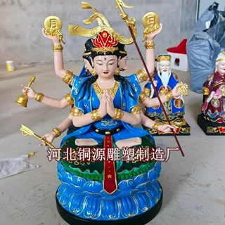 厂供应斗姆元君铜雕塑 40 50 60土地爷土地奶铜像 定制2米铜神像