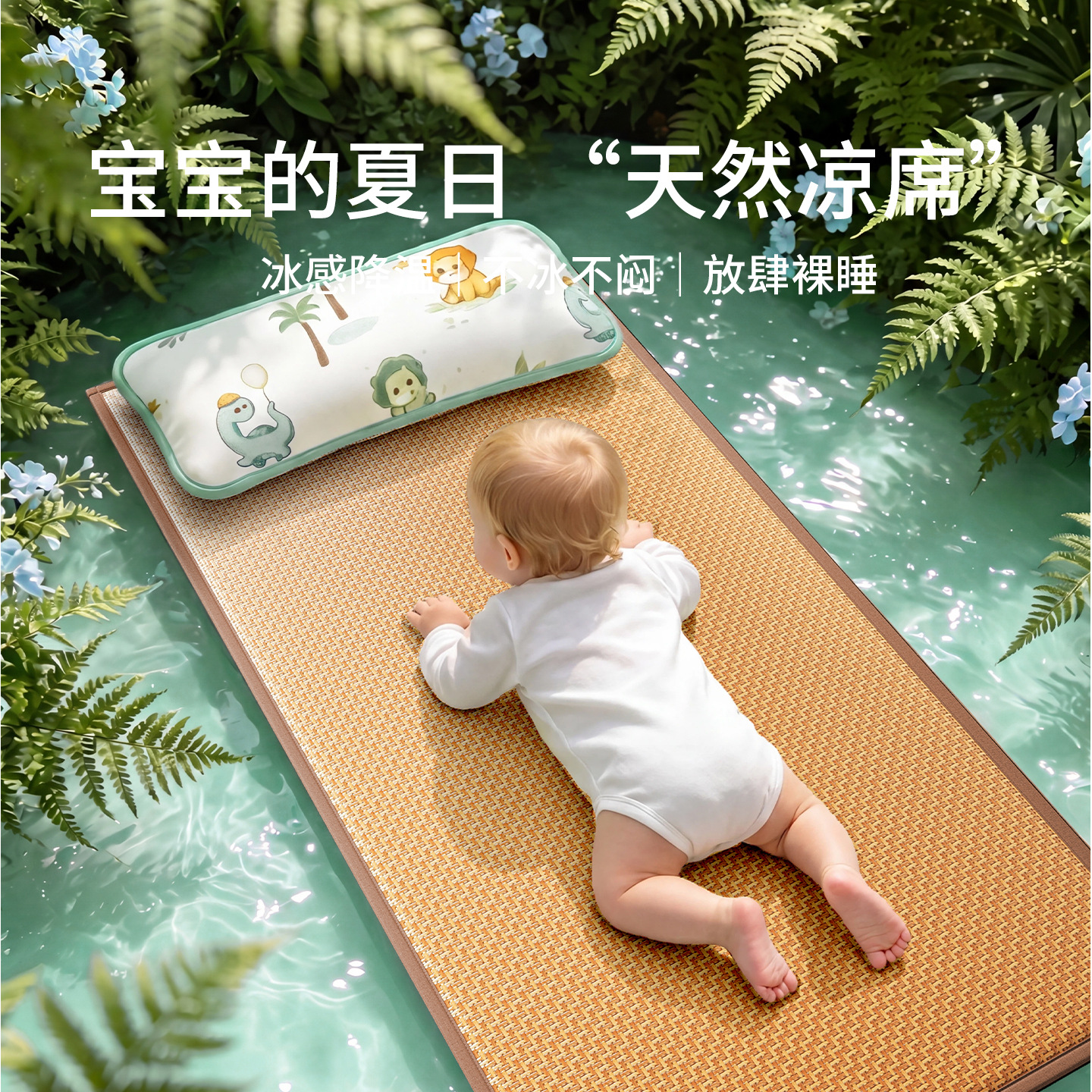 Cojín frío de caña para bebés, alfombra fría especial, alfombra fría de verano transpirable para niños, alfombra de siesta de jardín de infantes, alfombra fría image 3
