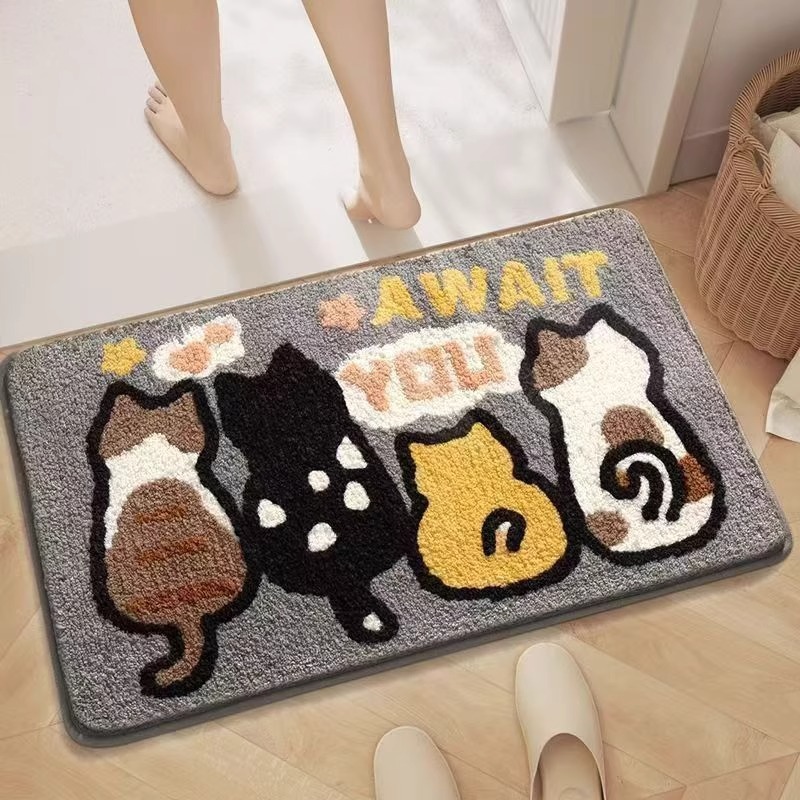 Cute carpet made of faux fur