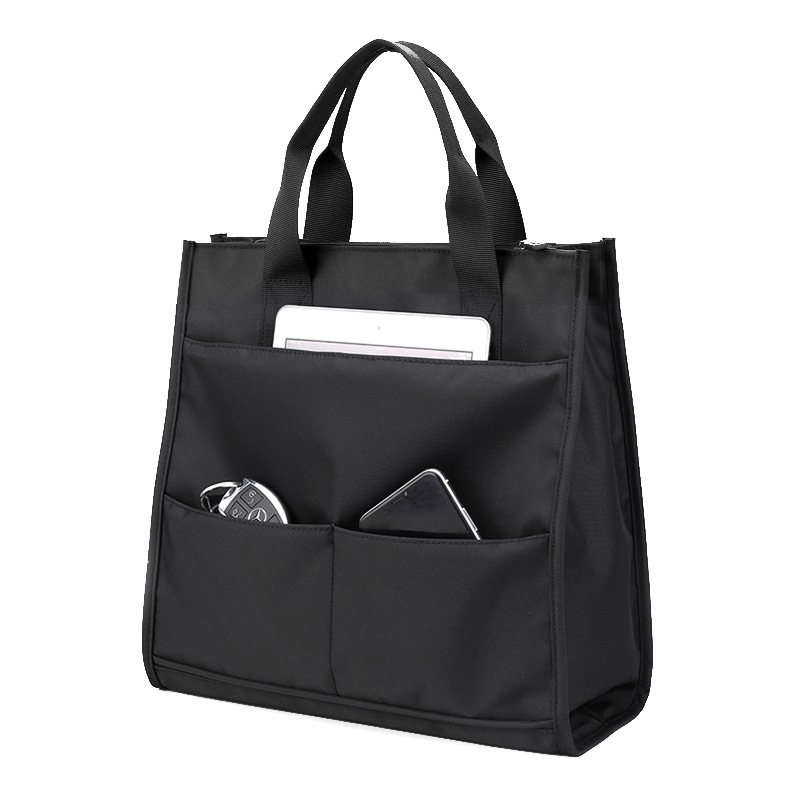 Men's Multi-Purpose Office Handbag, Fashionable and Simple, Large-Capacity Document Bag, Lightweight Nylon Fabric, Custom Logo
